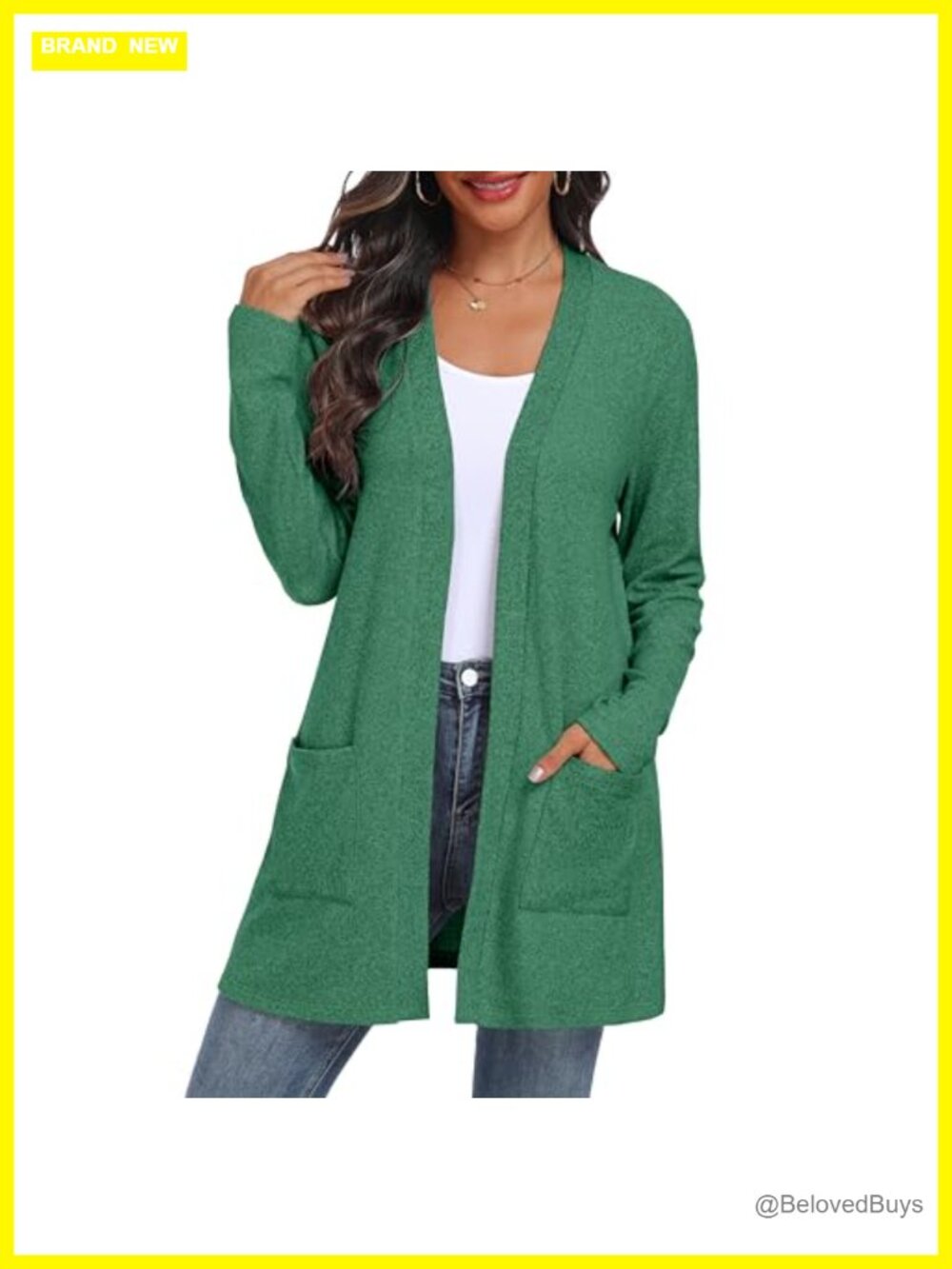 Lightweight Open Front Cable Knit Cardigan with Pockets Long Sleeve